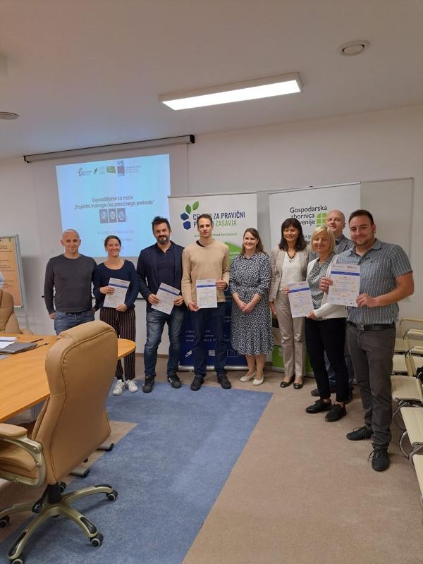 slika-2-Prvi certificirani Projektni managerji pravičnega prehoda Certificiranje projektnih menagerjev, certifikati